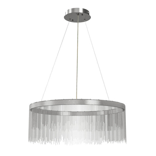 Aluminium Silver Fringe Chandelier - 80cm