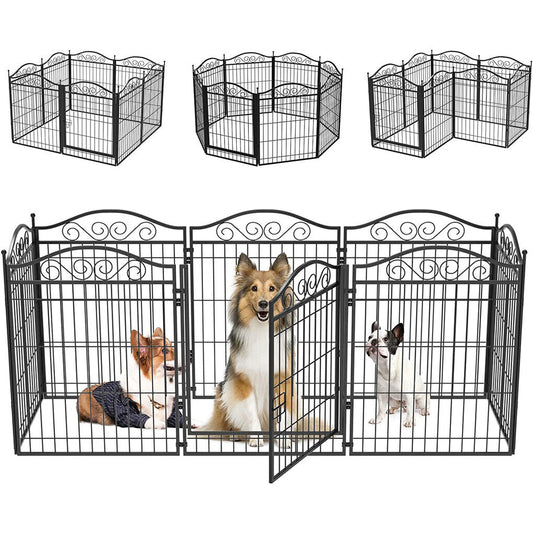 P&P Durable Portable Dog Playpen Large Crate Pet Puppy Dog Fence Kennel Out/Indoor
