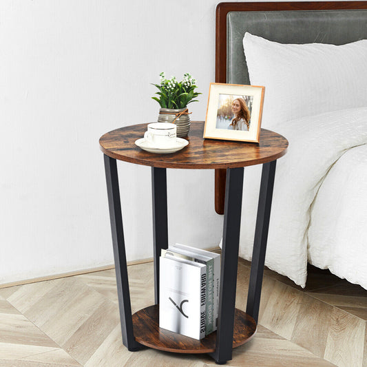 round-end-table-2-tier-metal-sofa-desk-w-storage-shelf-accent-furniture