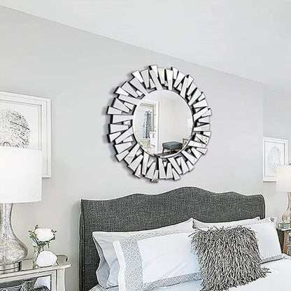 Large Decorative Round Mirror for Living Room