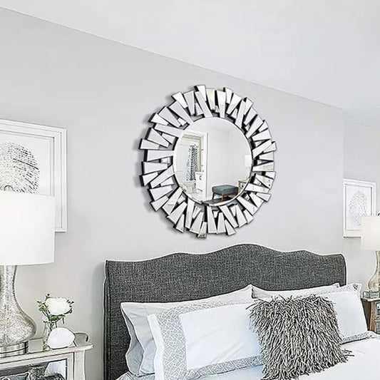 Large Decorative Round Mirror for Living Room
