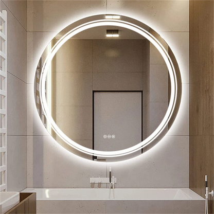 Bright LED Bathroom Mirror with Adjustable Colors