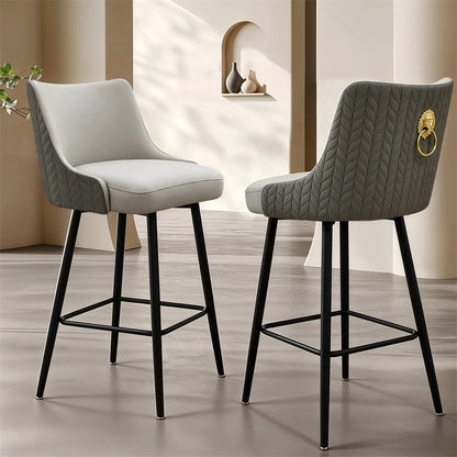 Swivel Counter Height Bar Stool Upholstered Pub Bar Bistro Cafe Chair Metal Legs