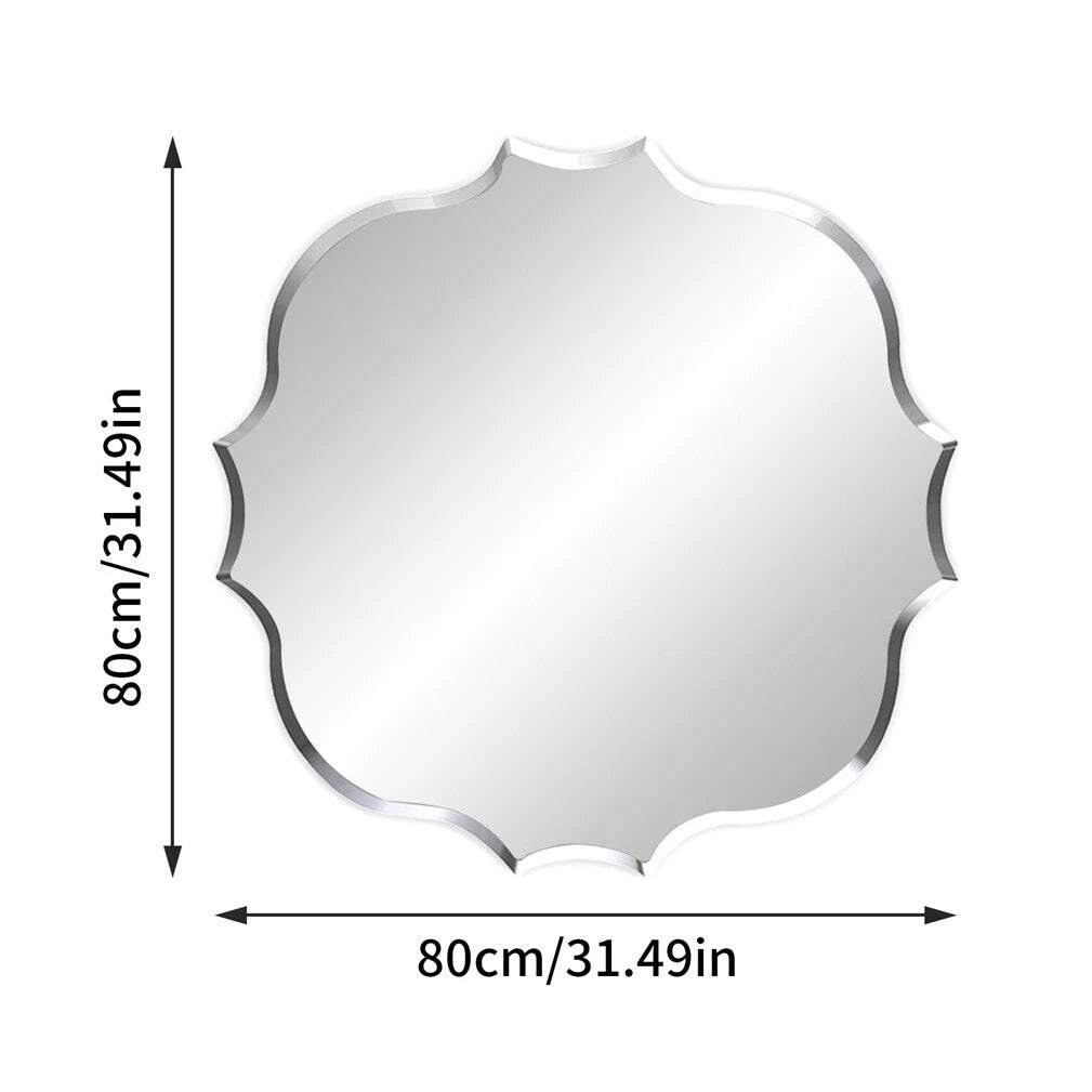 Simplity Beveled Irregular Wall Mirror - Frameless Glass Mirror 80x80cm