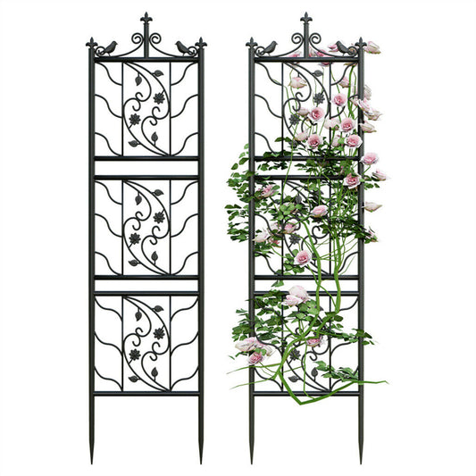 P&P 2pcs Tall Metal Garden Trellis Climbing Rose Plants Fence Animal Barrier Fence