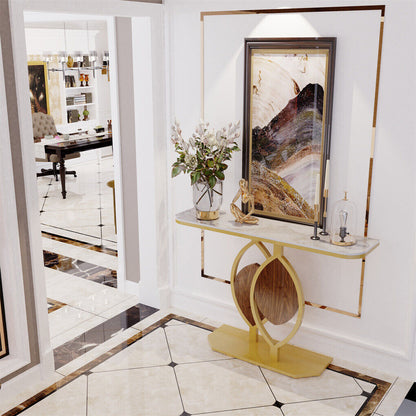 Slim marble console with metal legs – available online in Australia