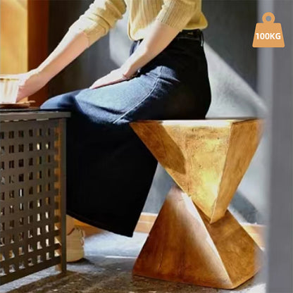 P&P Twist Table Teak Root Shape Stool Pedestal Concrete Accent Table Coffee End Desk