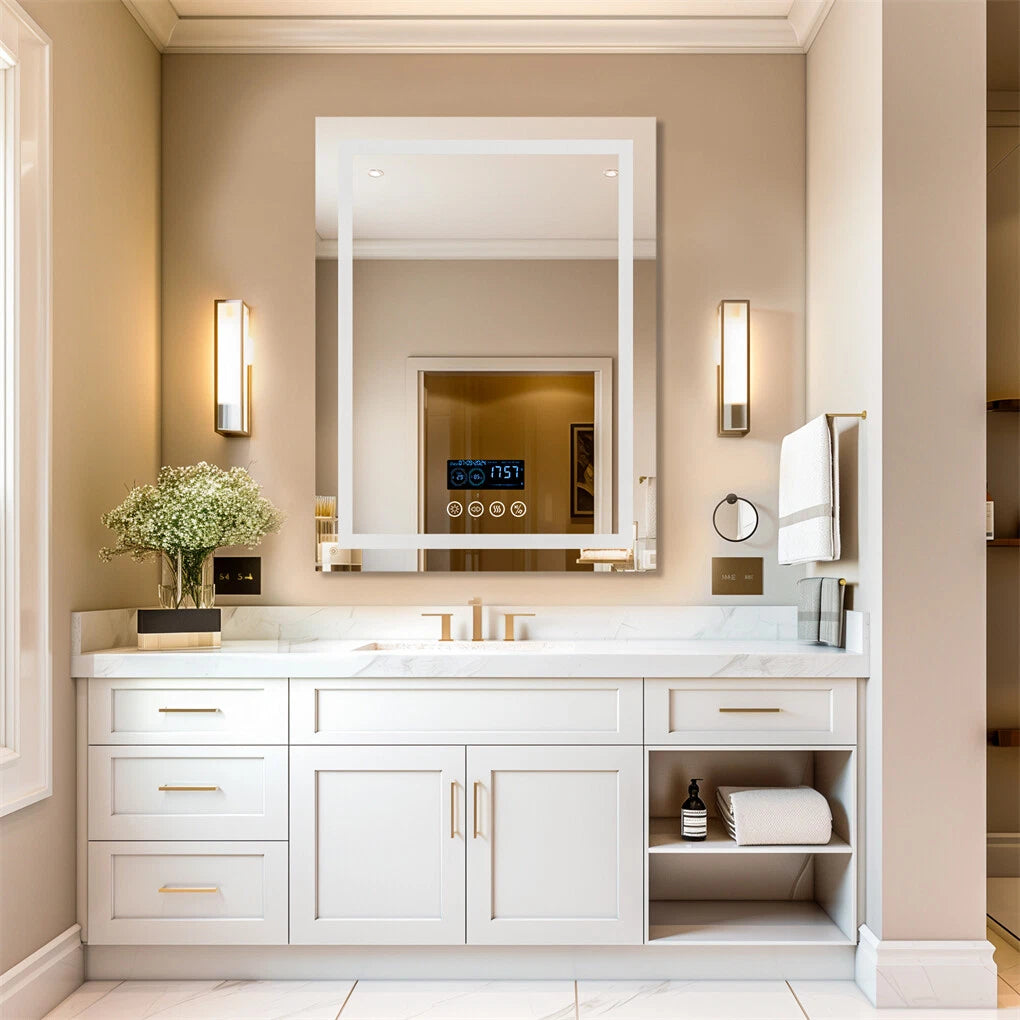 Bluetooth Vanity Mirror with LED Light and Anti-Fog for Modern Bathrooms(600*800mm)