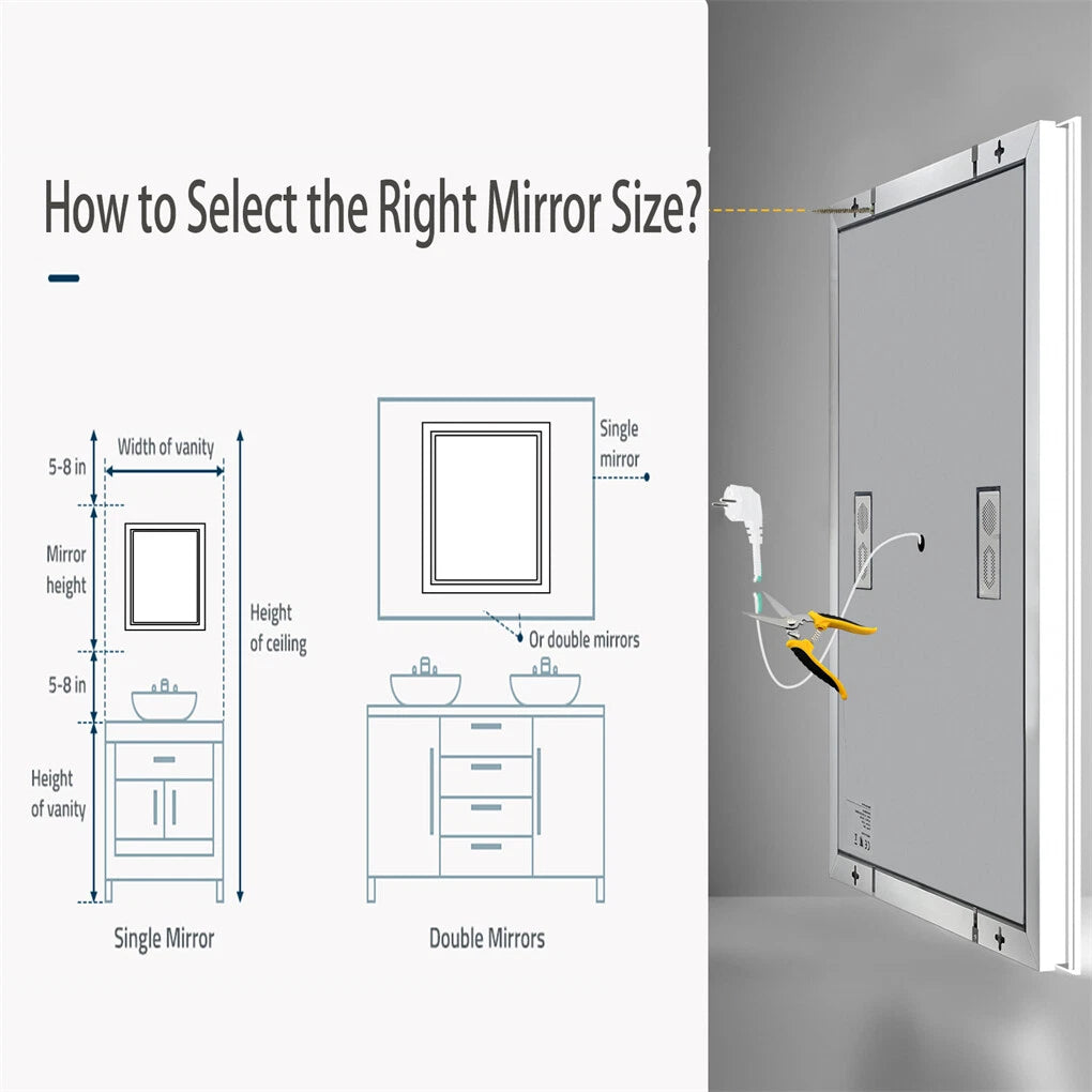 Bluetooth Vanity Mirror with LED Light and Anti-Fog for Modern Bathrooms(600*800mm)