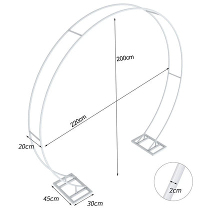P&P Round Arch Backdrop Stand for Wedding Party Metal Pipe Frame Archway Decoration Indoor Outdoor Double Rails