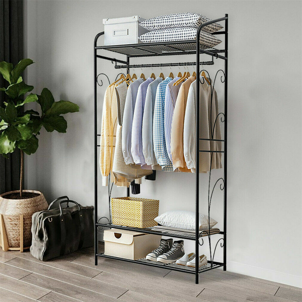 Pretty Garment Rack P&P Large Space Clothes Rack Garment Hanger Stand Hanging Rail Iron Co ...