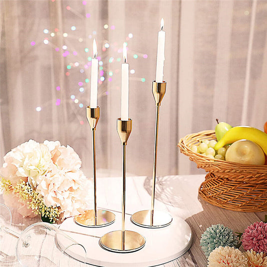 Buy Set of 3 Elegant Gold Candle Holders – Australia
