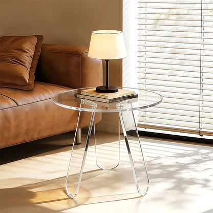 Acrylic End Table Clear & Iridescent Side Table Modern Sofa Table Compact Accent Table for Living Room Bedroom