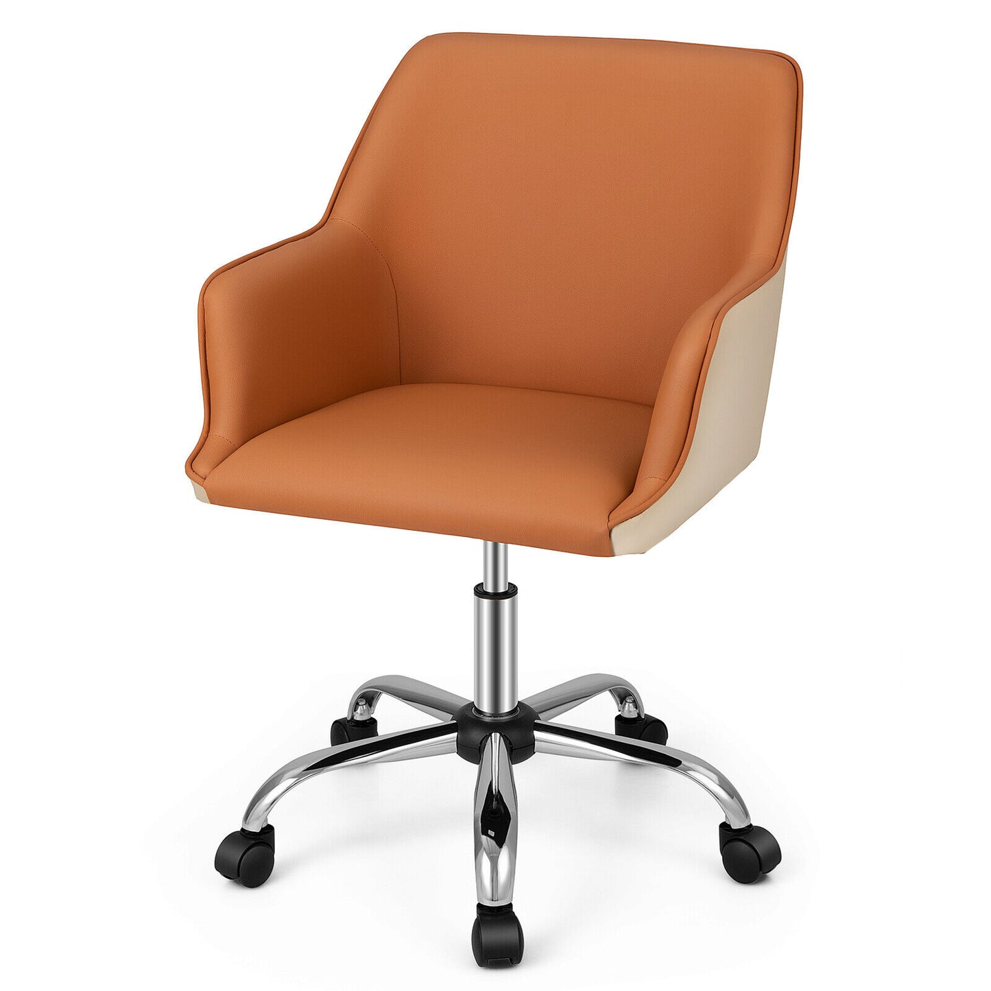 PU Leather Office Chair – Computer Desk Chair, Executive Leisure Armchair, Orange