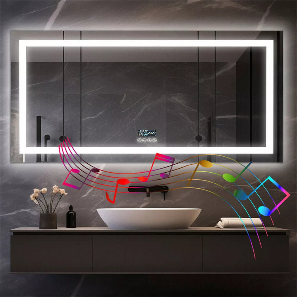 FIN Huge 1.8m Bluetooth LED Bathroom Mirror Dual Lights Dimming Music Vanity Mirror