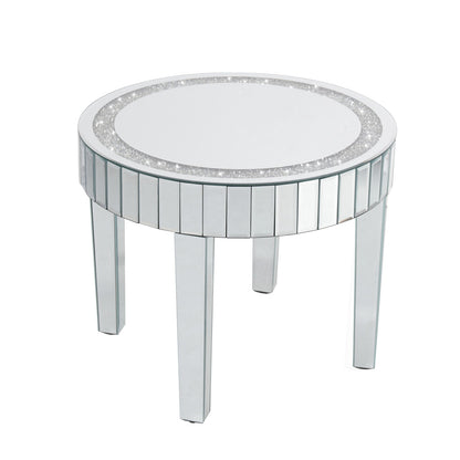 P&P Large Mirrored Coffee Table Dazzling Diamonds Inlay Center Table w Geometric Leg