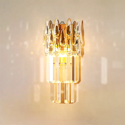 Gold Crystal Wall Sconce with Adjustable Lighting