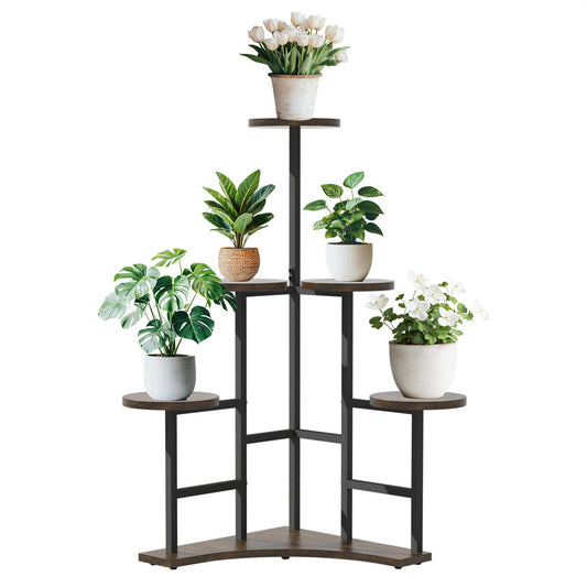 P&P 6 Tiered XXL Corner Plant Shelf Multiple Potted Flower Stand Balcony Garden