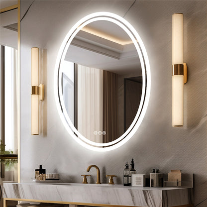 Oval backlit LED bathroom mirror, alternate view