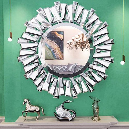 Elegant Silver Glass Decor Mirror