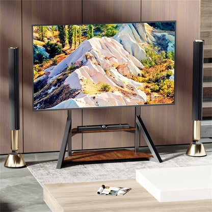 Black Brown 65-100 Inch Industrial TV Stand With Rustic Shelves For Home Cinema
