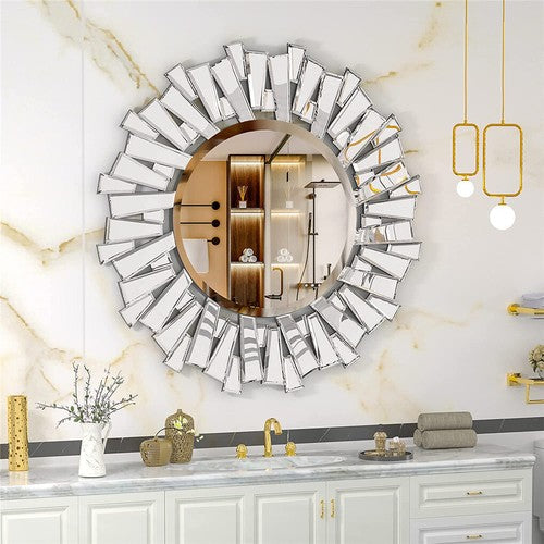 Elegant Silver Glass Decor Mirror
