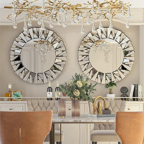 Elegant Silver Glass Decor Mirror