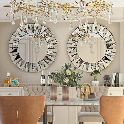 Elegant Silver Glass Decor Mirror