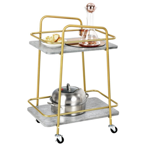 2-Tier Kitchen Rolling Serving Cart Trolley