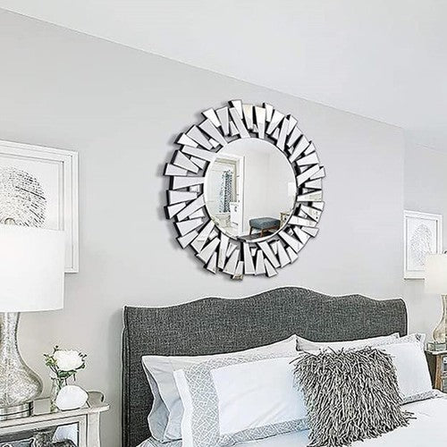 Elegant Silver Glass Decor Mirror