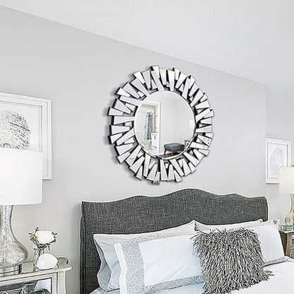Elegant Silver Glass Decor Mirror
