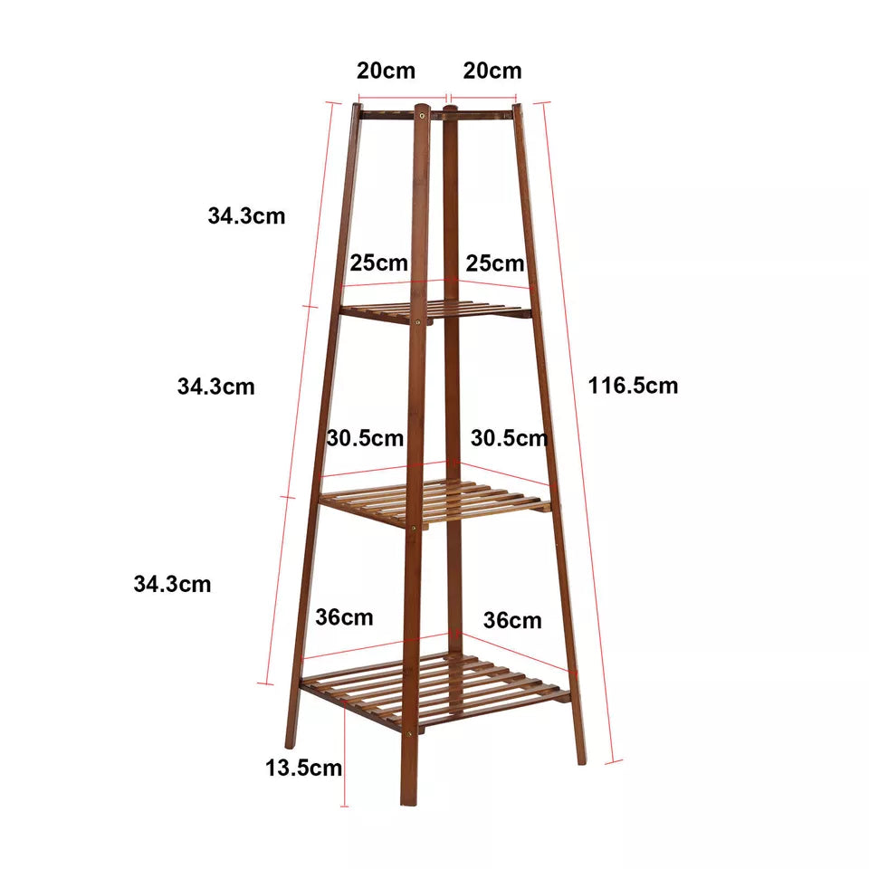 4-Tier Bamboo Plant Stand for Small Spaces