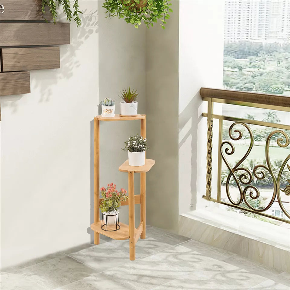 3-Tier Bamboo Plant Stand – Bonsai Holder
