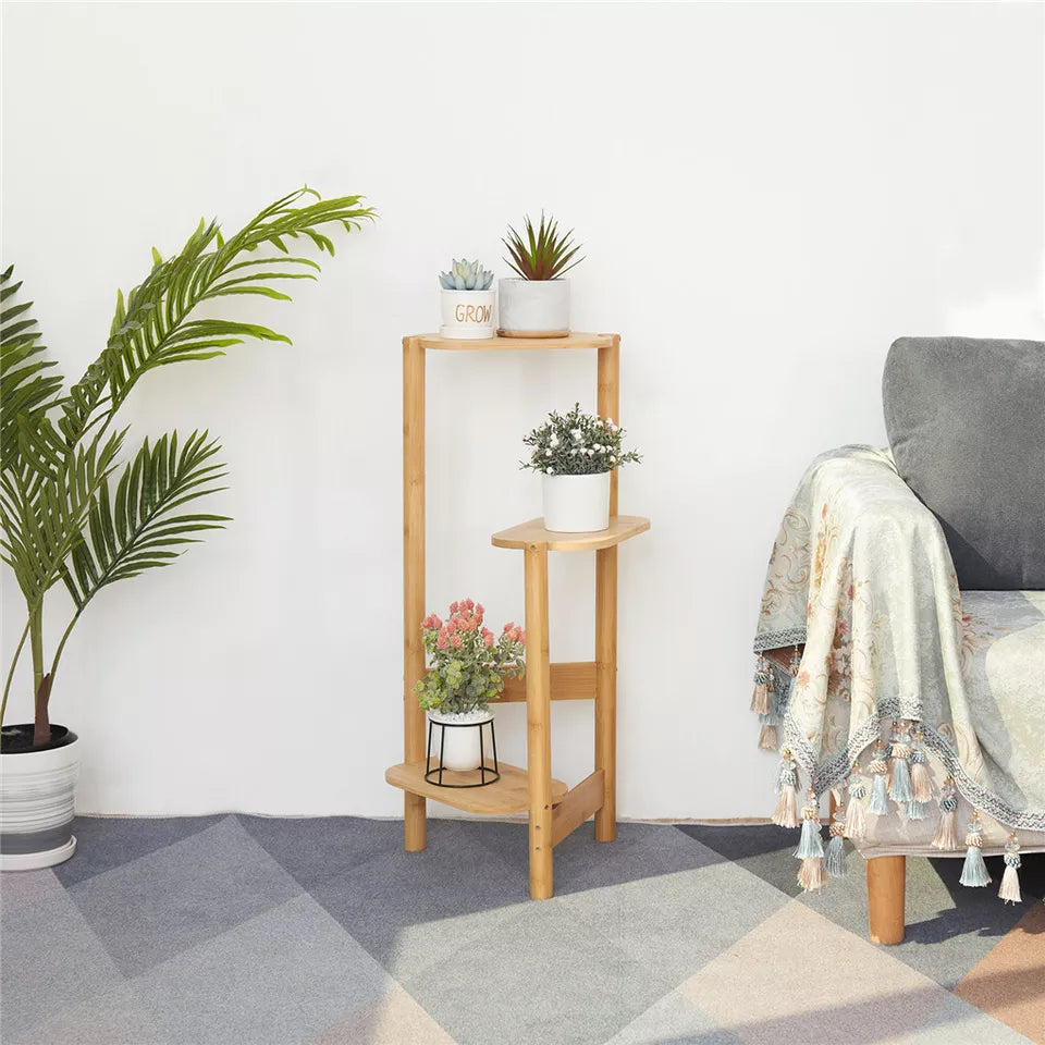 3-Tier Bamboo Plant Stand – Bonsai Holder