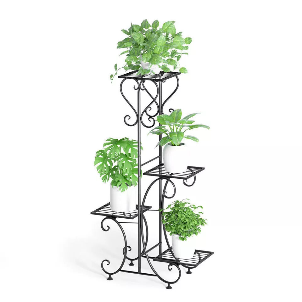 4-Tier Metal Plant Stand – Indoor/Outdoor Flower Display