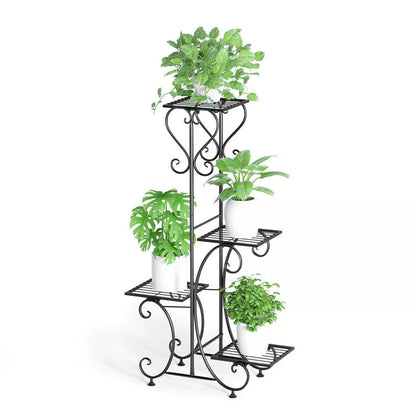 4-Tier Metal Plant Stand – Indoor/Outdoor Flower Display