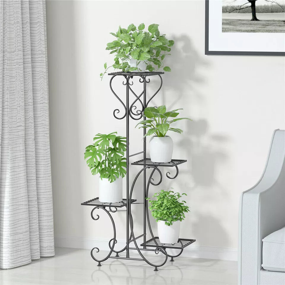 4-Tier Metal Plant Stand – Indoor/Outdoor Flower Display