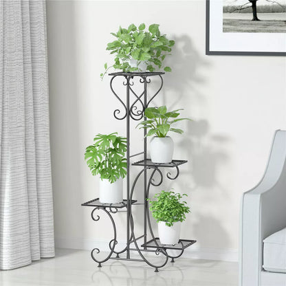 4-Tier Metal Plant Stand – Indoor/Outdoor Flower Display