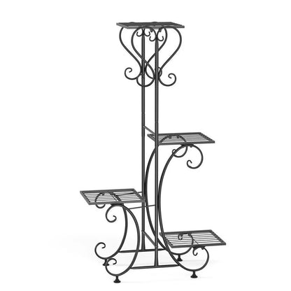 4-Tier Metal Plant Stand – Indoor/Outdoor Flower Display