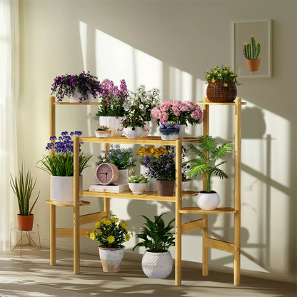 Modern 3-Tier Bamboo Corner Plant Stand
