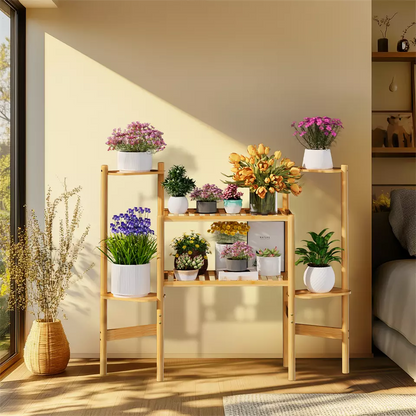Modern 3-Tier Bamboo Corner Plant Stand