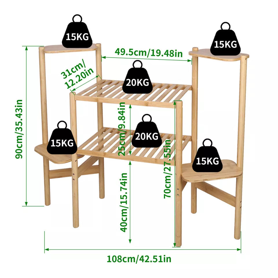 Modern 3-Tier Bamboo Corner Plant Stand