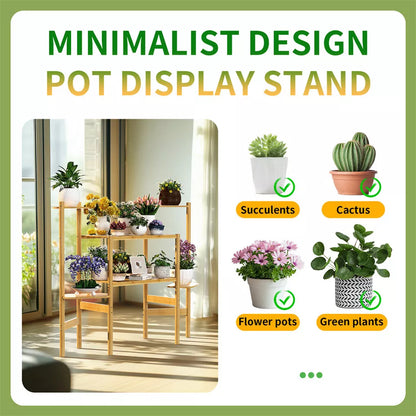 Modern 3-Tier Bamboo Corner Plant Stand