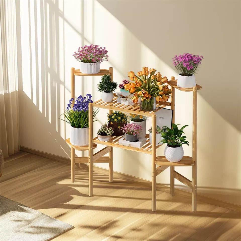 Modern 3-Tier Bamboo Corner Plant Stand