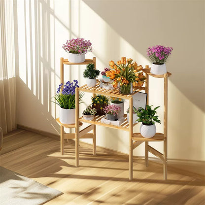 Modern 3-Tier Bamboo Corner Plant Stand