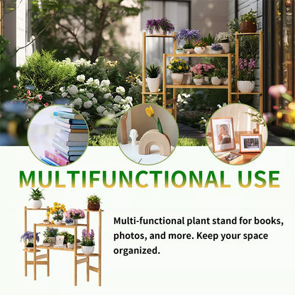 Modern 3-Tier Bamboo Corner Plant Stand