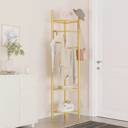 Freestanding Corner Coat Rack with Shelf & Hall Tree