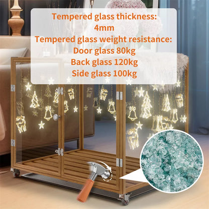 Ultra-Durable Transparent Dog Cage with Wheels