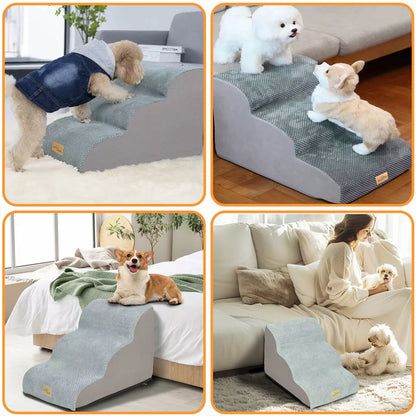 Curved Dog Ramp Stairs for Training & Bed