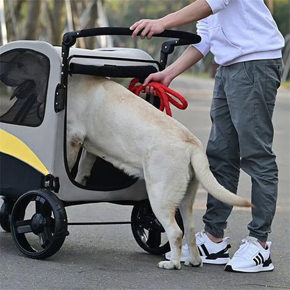 Large Dog Stroller – Foldable Pet Pushchair with Doors